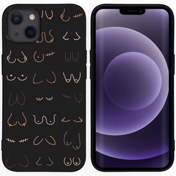 imoshion Design hoesje iPhone 13 - Boobs all over - Zwart