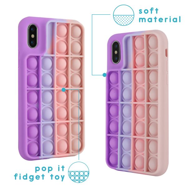 iMoshion Pop It Fidget Toy - Pop It hoesje iPhone Xs / X - Multicolor