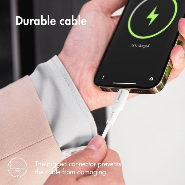 Accezz Wall Charger met Lightning naar USB-A kabel - Oplader - MFi certificering - 20 Watt - 1 meter - Wit