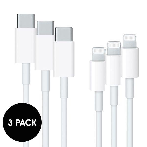 Apple 3x Originele Lightning naar USB-C kabel - 1 meter - Wit