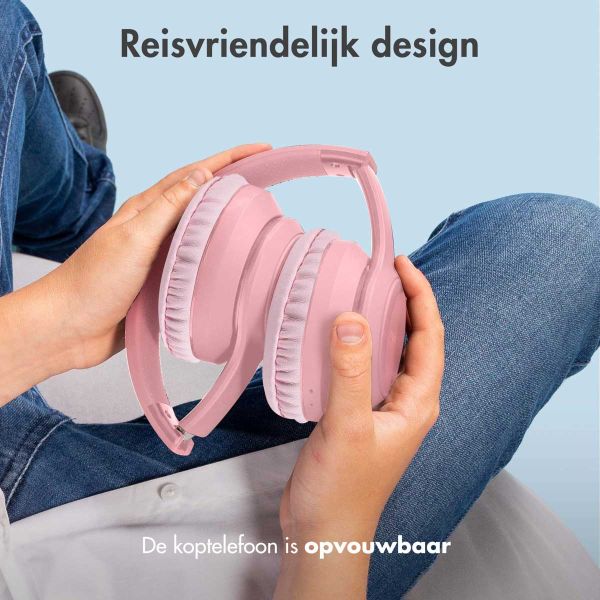 imoshion Kids LED Light Bluetooth Headphones - Kinder koptelefoon - Draadloze koptelefoon + AUX kabel - Roze