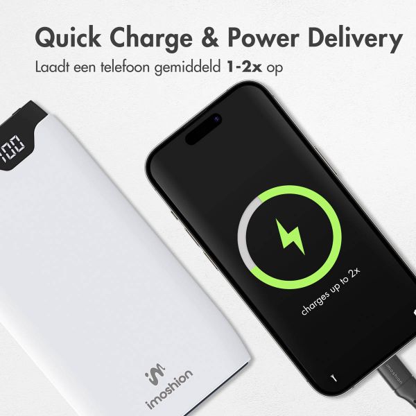 imoshion Powerbank - 10.000 mAh - Quick Charge en Power Delivery - Wit