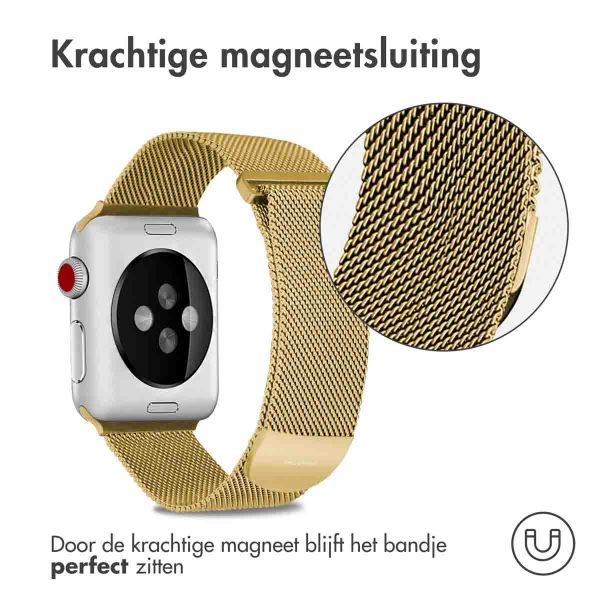 imoshion Milanees magnetisch bandje Apple Watch Series 1-9 / SE - 38/40/41 mm / Series 10 - 42 mm - Maat S - Goud