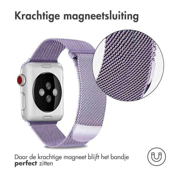 imoshion Milanees magnetisch bandje Apple Watch Series 1-9 / SE - 38/40/41 mm / Series 10 - 42 mm - Maat S - Paars