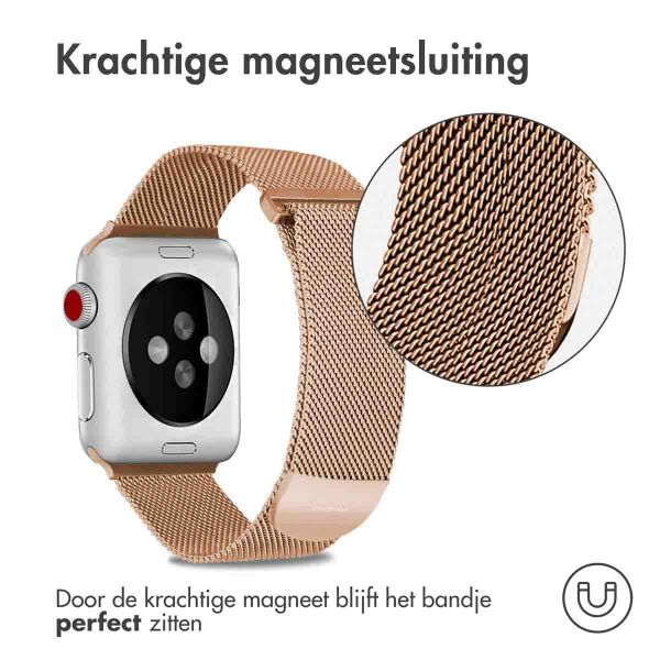 imoshion Milanees magnetisch bandje Apple Watch Series 1-9 / SE - 38/40/41 mm / Series 10 - 42 mm - Maat S - Rosé Goud