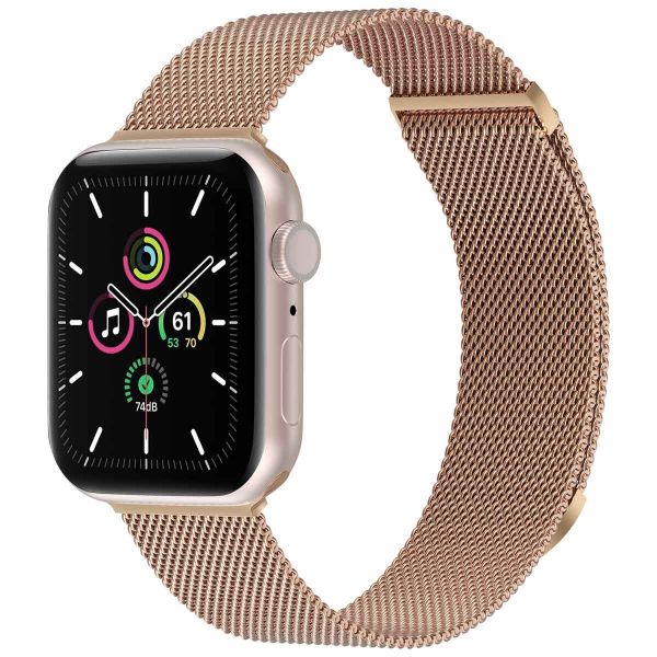 imoshion Milanees magnetisch bandje Apple Watch Series 1-9 / SE - 38/40/41 mm / Series 10 - 42 mm - Maat S - Rosé Goud