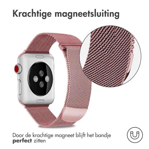 imoshion Milanees magnetisch bandje Apple Watch Series 1-9 / SE - 38/40/41 mm / Series 10 - 42 mm - Maat S - Roze