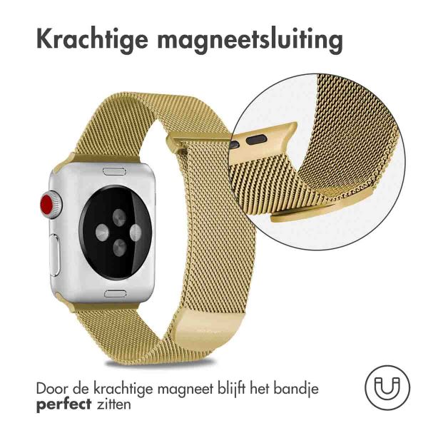 imoshion Milanees magnetisch bandje Apple Watch Series 1-9 / SE - 38/40/41 mm / Series 10 - 42 mm - Maat M - Goud