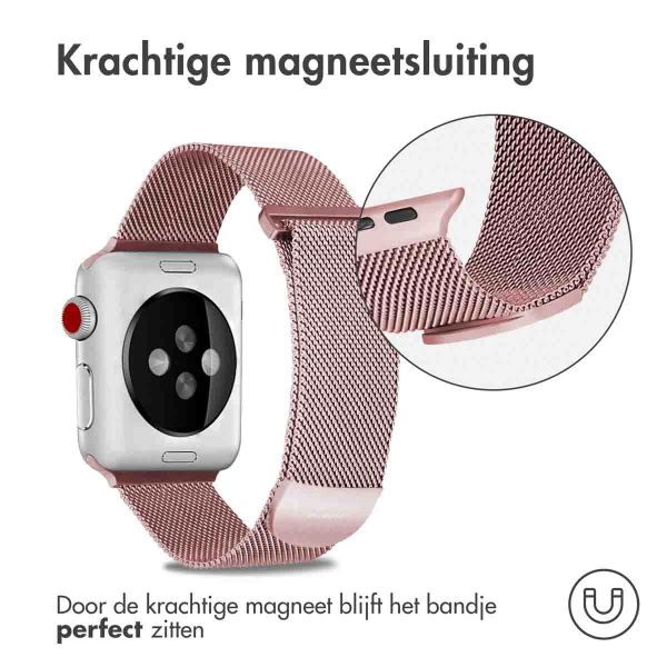 imoshion Milanees magnetisch bandje Apple Watch Series 1-9 / SE - 38/40/41 mm / Series 10 - 42 mm - Maat M - Roze