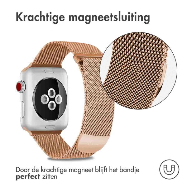 imoshion Milanees magnetisch bandje Apple Watch Series 1-10 / SE / Ultra (2) - 42/44/45/46/49 mm - Maat S - Rosé Goud