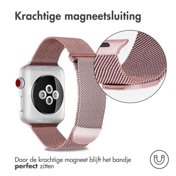 imoshion Milanees magnetisch bandje Apple Watch Series 1-10 / SE / Ultra (2) - 42/44/45/46/49 mm - Maat M - Roze