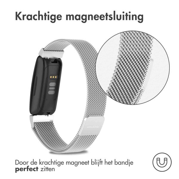 imoshion Milanees magnetisch bandje Fitbit Inspire - Maat S - Zilver