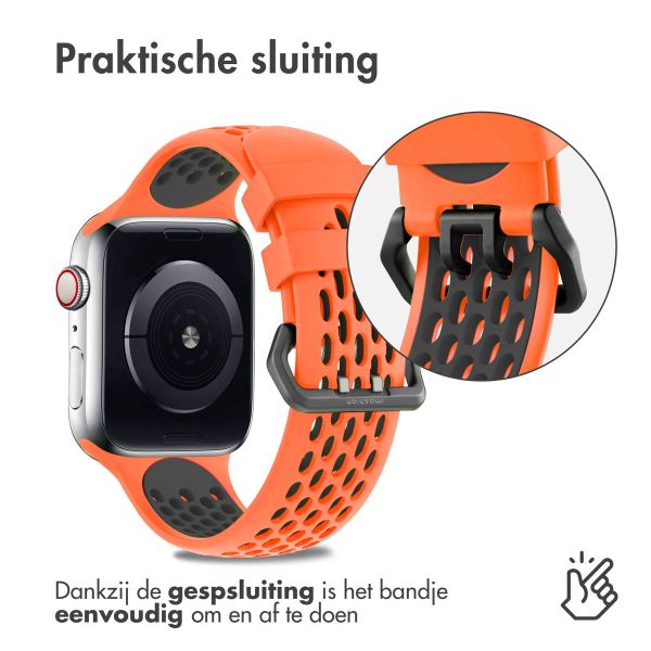 imoshion Siliconen sport bandje gesp Apple Watch Series 1-9 / SE - 38/40/41 mm / Series 10 - 42 mm - Oranje / Zwart