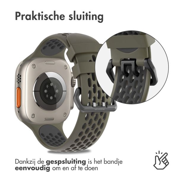 imoshion Siliconen sport bandje gesp Apple Watch Series 1-10 / SE / Ultra (2) - 42/44/45/46/49 mm - Groen / Zwart