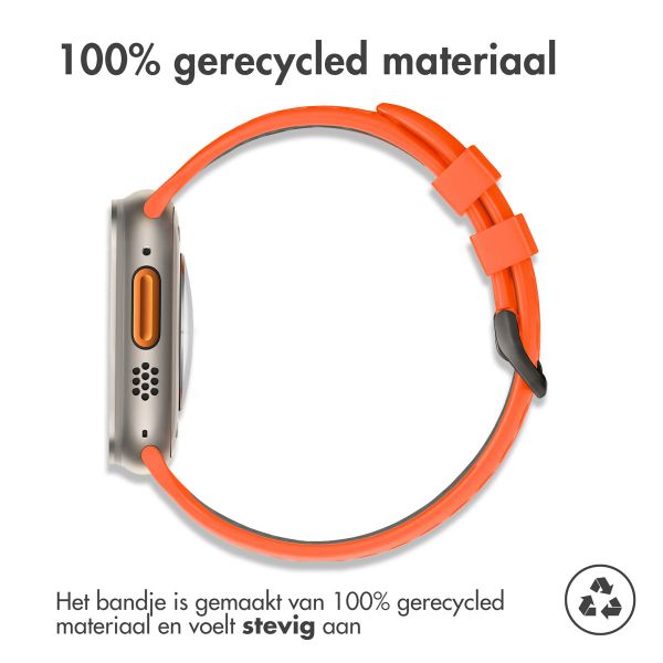 imoshion Siliconen sport bandje gesp Apple Watch Series 1-10 / SE / Ultra (2) - 42/44/45/46/49 mm - Oranje / Zwart