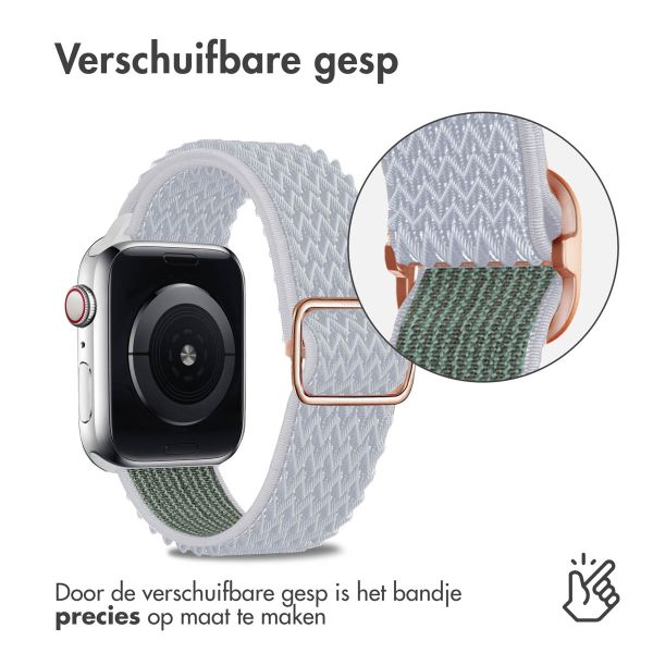 imoshion Elastisch nylon bandje Apple Watch Series 1-9 / SE - 38/40/41mm - Lichtgrijs