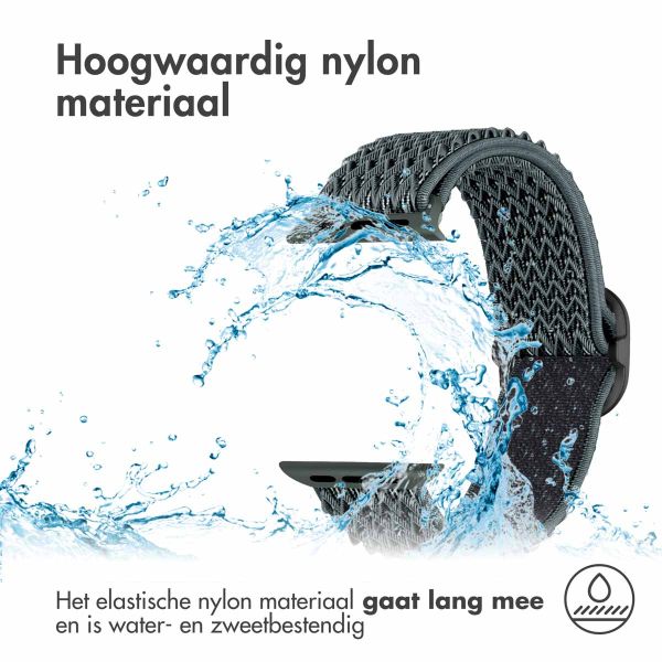 imoshion Elastisch nylon bandje Apple Watch Series 1-9 / SE - 38/40/41 mm / Series 10 - 42 mm - Donkergrijs