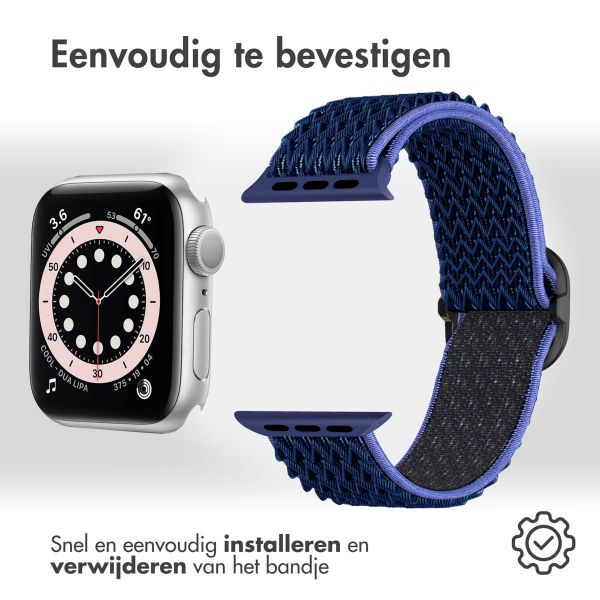 imoshion Elastisch nylon bandje Apple Watch Series 1-9 / SE - 38/40/41 mm / Series 10 - 42 mm - Donkerblauw