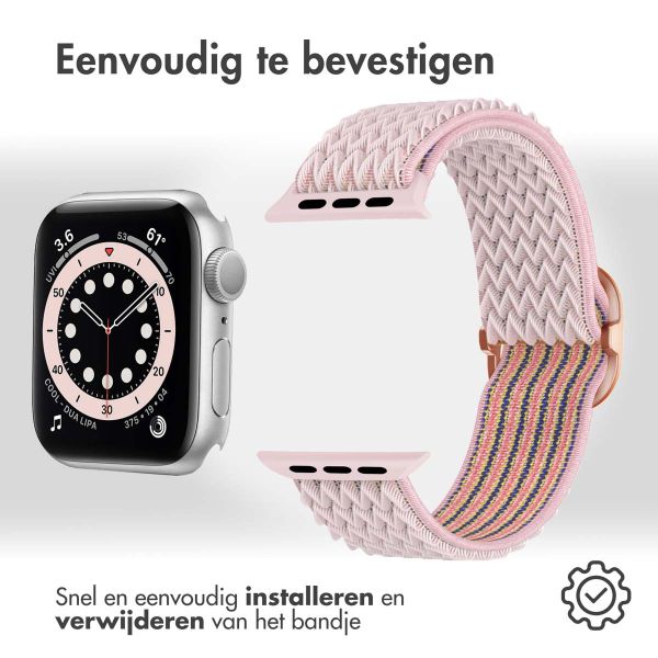 imoshion Elastisch nylon bandje Apple Watch Series 1-9 / SE - 38/40/41 mm / Series 10 - 42 mm - Roze