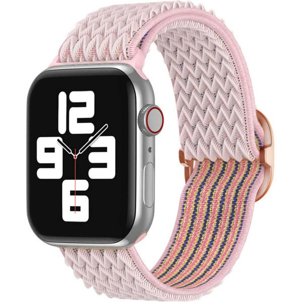 imoshion Elastisch nylon bandje Apple Watch Series 1-9 / SE - 38/40/41 mm / Series 10 - 42 mm - Roze