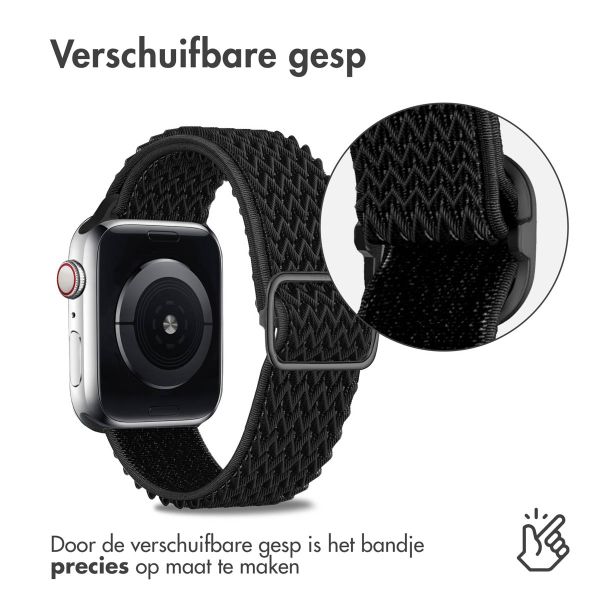 imoshion Elastisch nylon bandje Apple Watch Series 1-9 / SE - 38/40/41 mm / Series 10 - 42 mm - Zwart