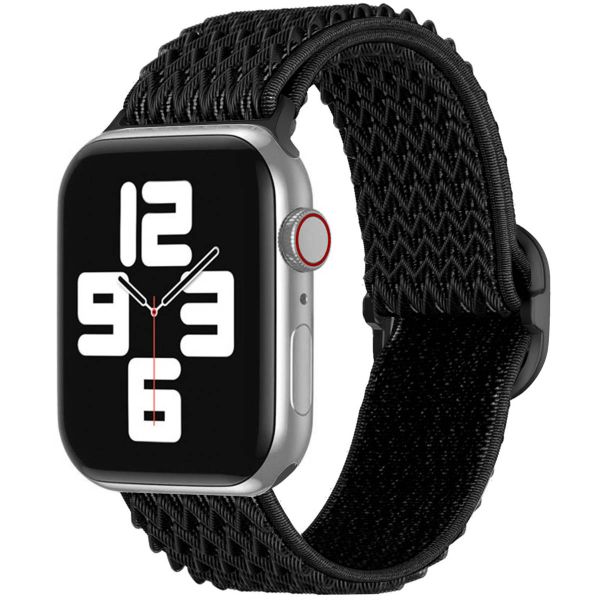 imoshion Elastisch nylon bandje Apple Watch Series 1-9 / SE - 38/40/41 mm / Series 10 - 42 mm - Zwart