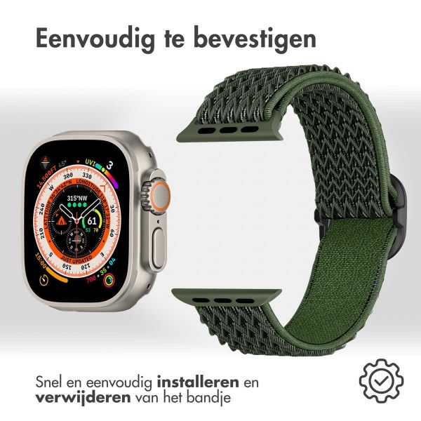 imoshion Elastisch nylon bandje Apple Watch Series 1-9 / SE / Ultra (2) - 42/44/45/49 mm - Donkergroen