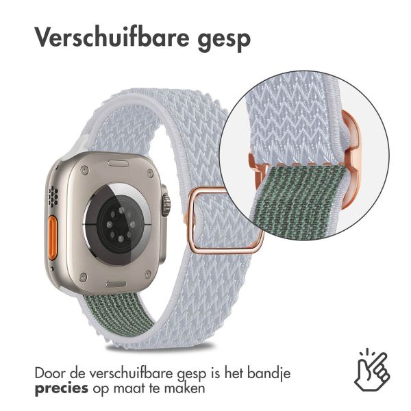 imoshion Elastisch nylon bandje Apple Watch Series 1-10 / SE / Ultra (2) - 42/44/45/46/49 mm - Lichtgrijs