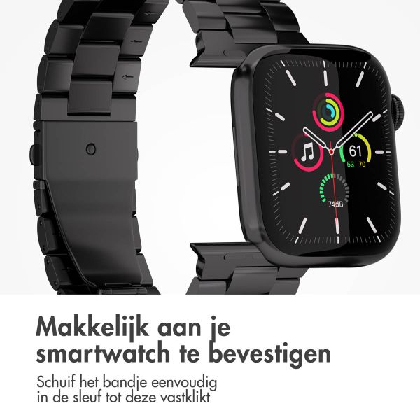 imoshion Stalen bandje Apple Watch Series 1-9 / SE - 38/40/41 mm / Series 10 - 42 mm - Zwart