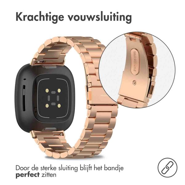 imoshion Stalen bandje Fitbit Versa 4 / 3 / Sense (2) - Rosé Goud