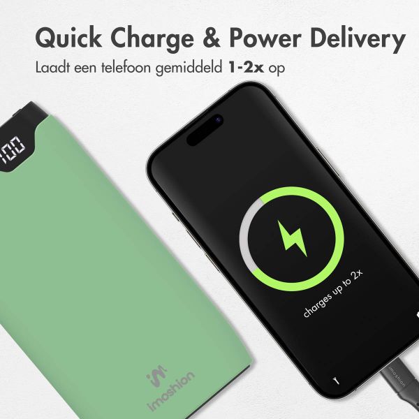 imoshion Powerbank - 10.000 mAh - Quick Charge en Power Delivery - Groen