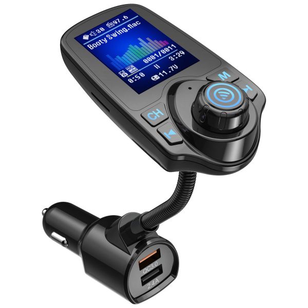 imoshion FM Transmitter met scherm, USB-C poort & Quick Charge - Zwart