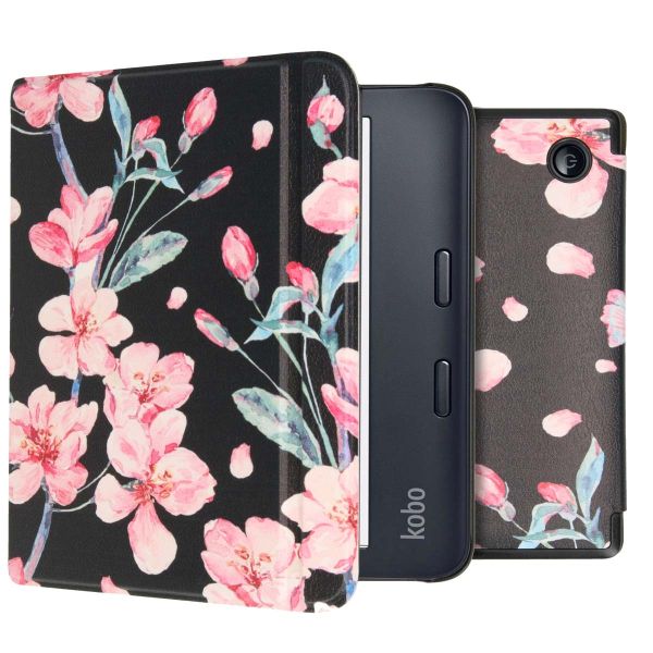 imoshion Design Slim Hard Case Sleepcover met stand Kobo Libra 2 / Tolino Vision 6 - Blossom