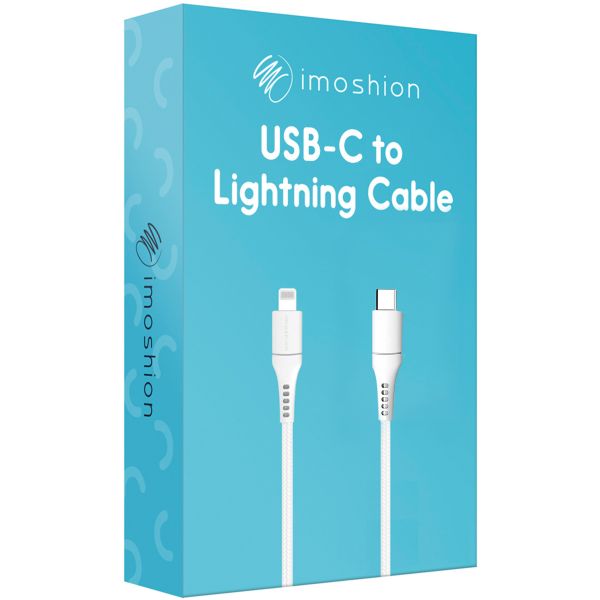 imoshion Lightning naar USB-C kabel - Non-MFi - Gevlochten textiel - 1 meter - Wit