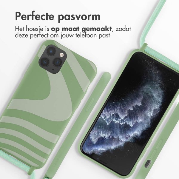 imoshion Siliconen design hoesje met koord iPhone 11 Pro - Retro Green