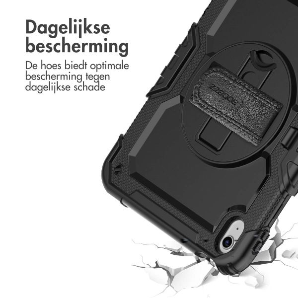 Accezz Rugged Backcover met schouderstrap iPad 10 (2022) 10.9 inch - Zwart