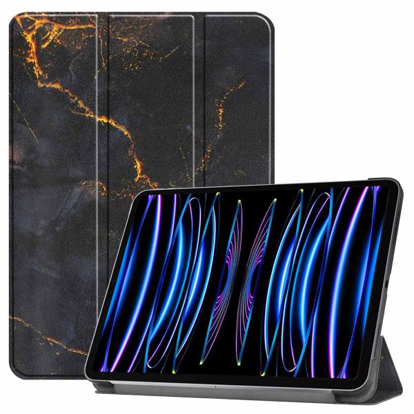 imoshion Trifold Design Bookcase iPad Pro 11 (2022) / Pro 11 (2021) - Black Marble