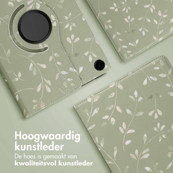 iMoshion 360° Draaibare Design Bookcase Samsung Galaxy Tab A9 Plus - Green Flowers