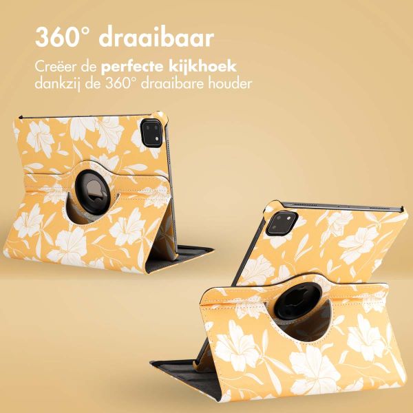 imoshion 360° Draaibare Design Bookcase iPad Pro 11 (2018 - 2022) - Yellow Flowers