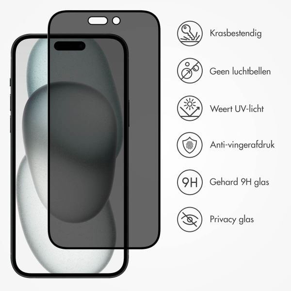 Accezz Gehard Glas Privacy Screenprotector iPhone 14 Pro / 15 / 16