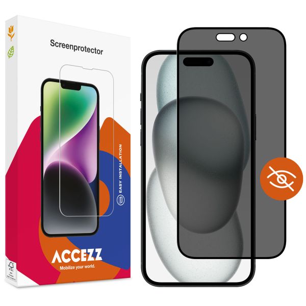 Accezz Gehard Glas Privacy Screenprotector iPhone 14 Pro / 15 / 16