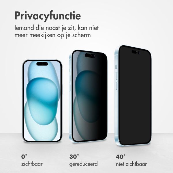 Accezz Gehard Glas Privacy Screenprotector iPhone 14 Pro Max / 15 Plus / 16 Plus