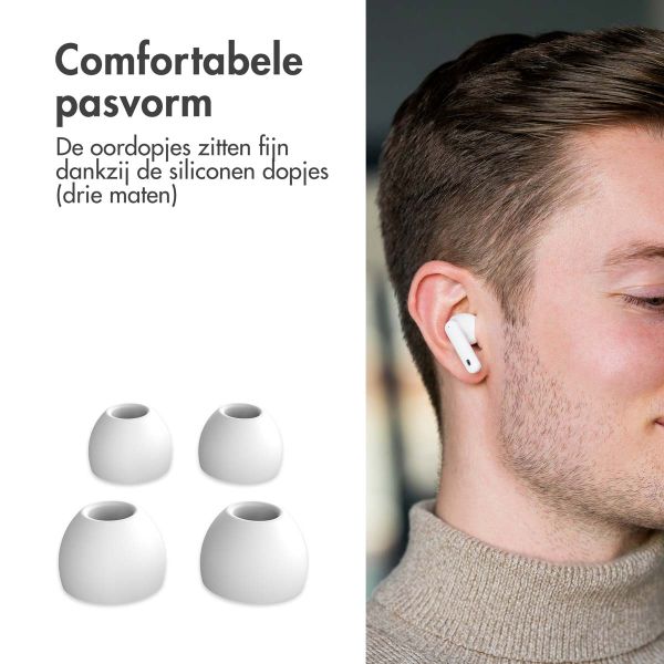 imoshion Aura Pro In-Earbuds - Draadloze oordopjes - Bluetooth draadloze oortjes - Met ANC noise cancelling functie - Wit