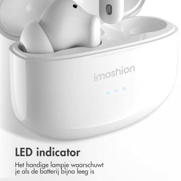 imoshion Aura Pro In-Earbuds - Draadloze oordopjes - Bluetooth draadloze oortjes - Met ANC noise cancelling functie - Wit