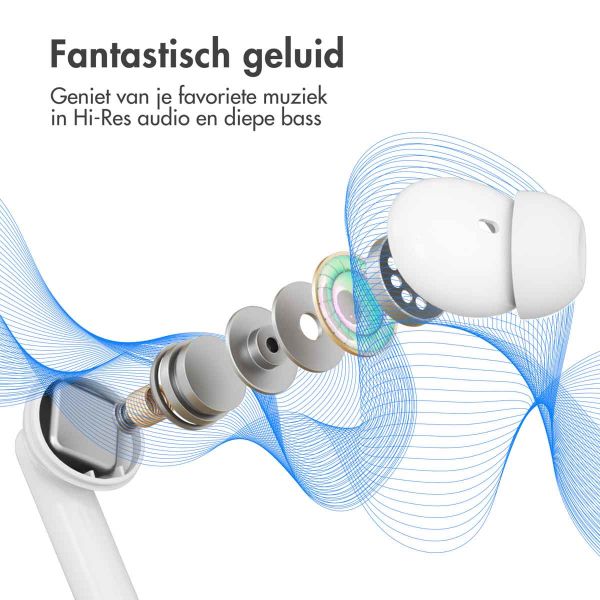 imoshion Aura Pro In-Earbuds - Draadloze oordopjes - Bluetooth draadloze oortjes - Met ANC noise cancelling functie - Wit