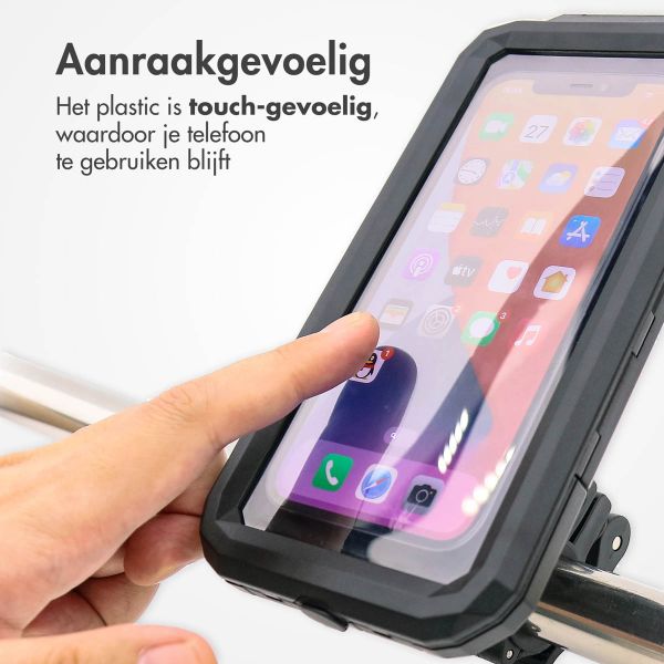 imoshion Premium telefoonhouder fiets - Spatwaterdicht - Universeel - 360 graden draaibaar - Stevige behuizing - Zwart