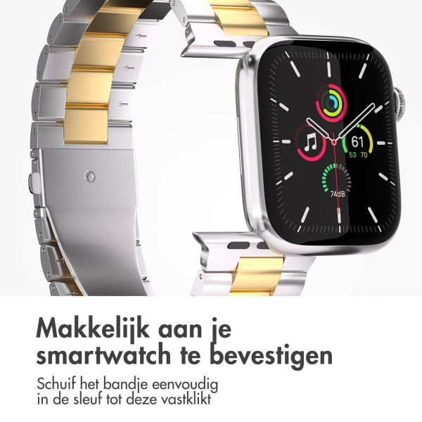 imoshion Stalen bandje Apple Watch Series 1-9 / SE - 38/40/41 mm / Series 10 - 42 mm - Zilver / Goud