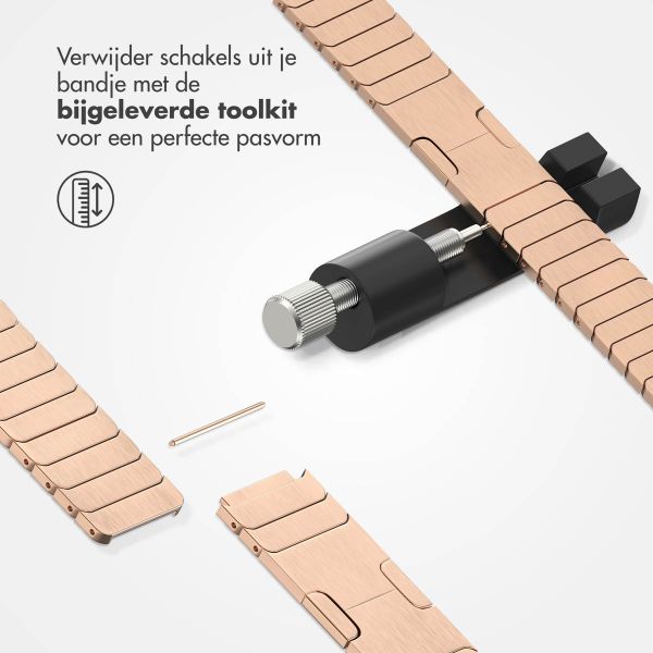 Selencia Stalen schakelband Apple Watch Series 1-9 / SE - 38/40/41 mm / Series 10 - 42 mm - Rosé Goud