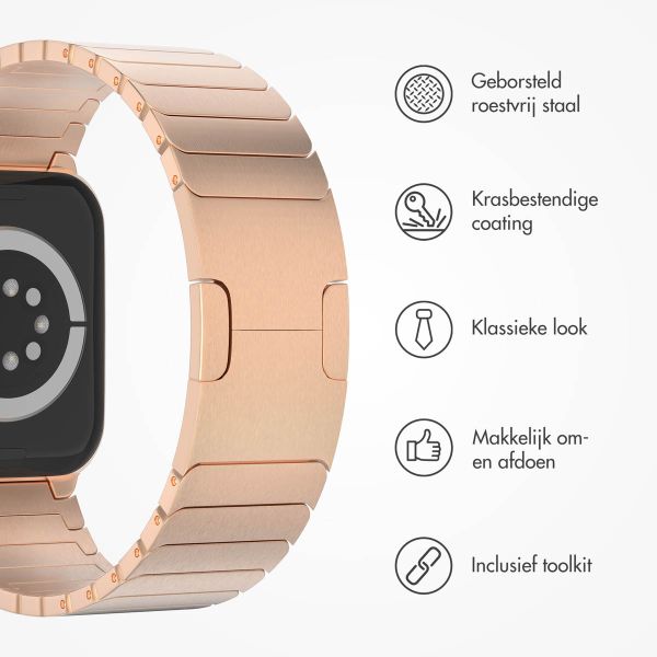 Selencia Stalen schakelband Apple Watch Series 1-9 / SE - 38/40/41 mm / Series 10 - 42 mm - Rosé Goud