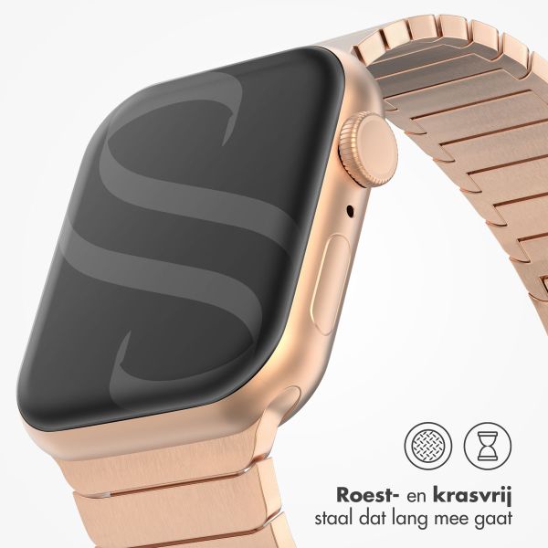 Selencia Stalen schakelband Apple Watch Series 1-9 / SE - 38/40/41 mm / Series 10 - 42 mm - Rosé Goud